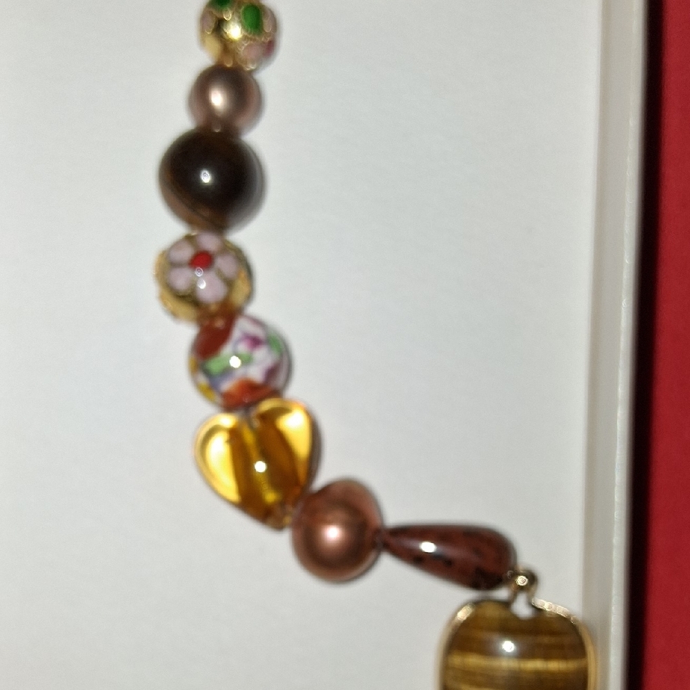 Persimmon Cameo Beaded Bagcharm Or  Keychain with Assorted Charm - Picture 6 of 9